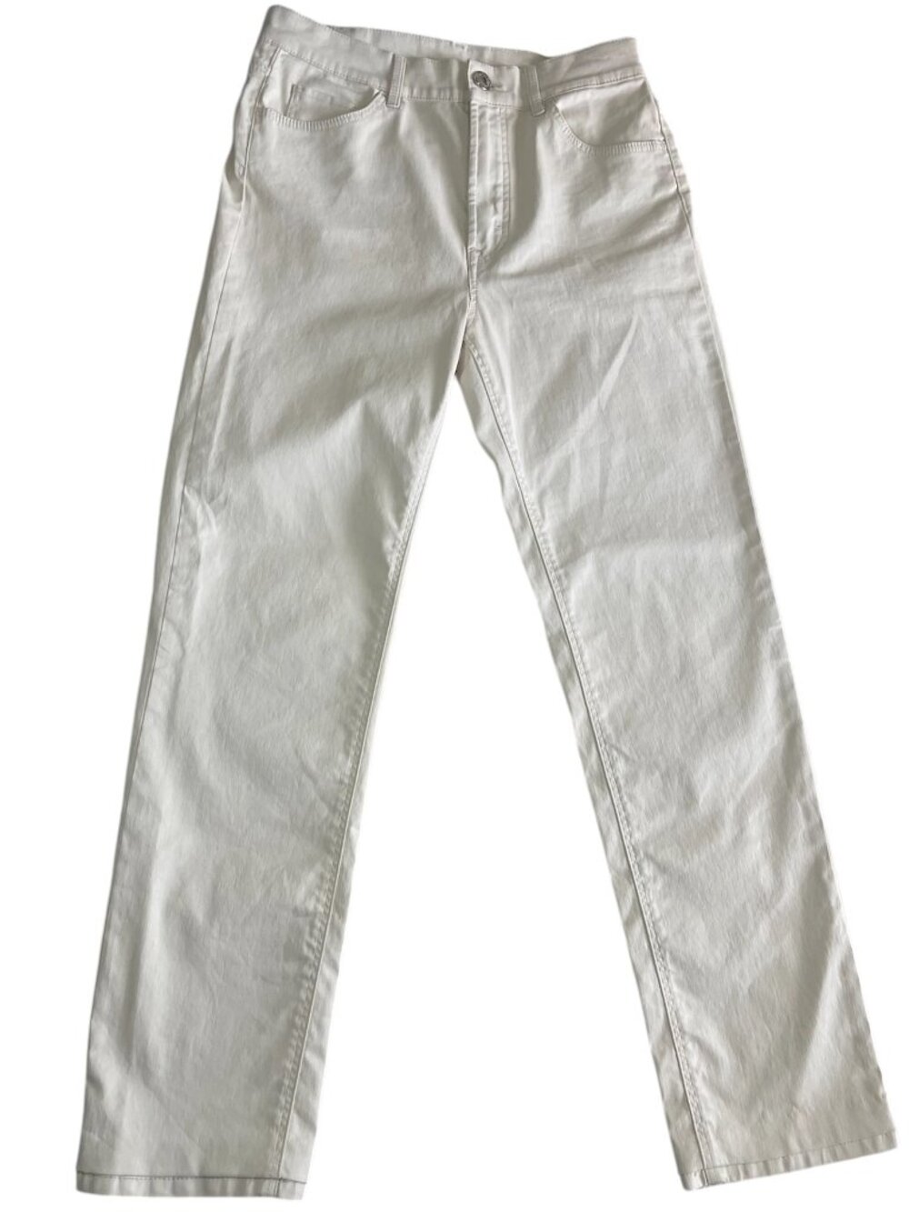 Massimo Dutti Cream High Rise Straight Stretchy Jeans EUR 38/ USA 6 NWT - Picture 3 of 5